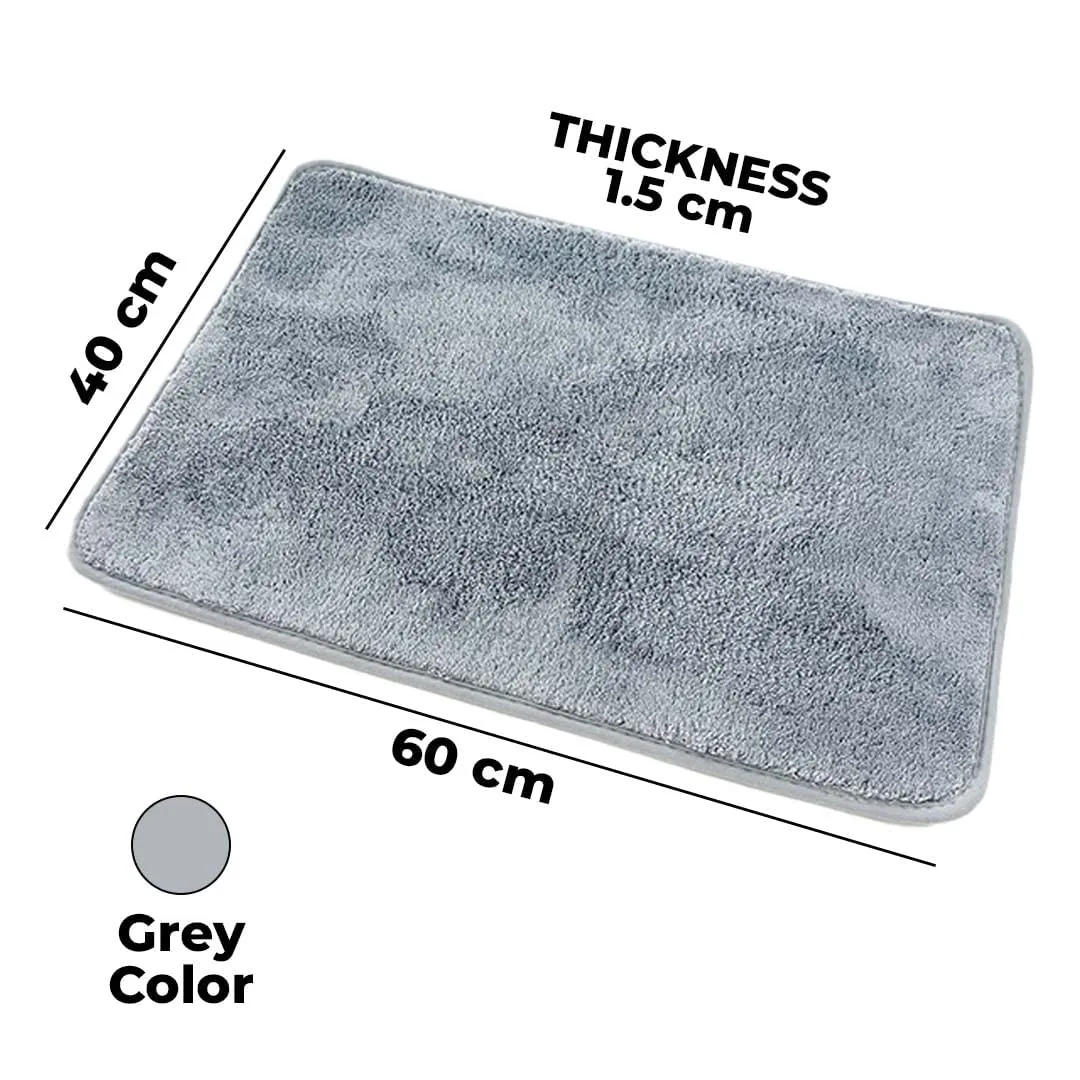 Kuber Industries Luxury Door Mat|Super Absorbent,Non-Slip & Comfortable|Anti Skid Bathroom |Multi-Utility Floor for Living Room,Bedroom,Entrances|40 x 60 cm,Grey, Pack of 10