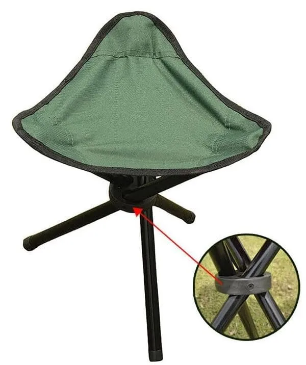 Kuber Industries Set of 4 Portable Stools for Travelling | Foldable Outdoor Sitting Chair | Tripod 3 Leg Chair for Camping, Picnic, Hiking | Blue(2) & Green(2)