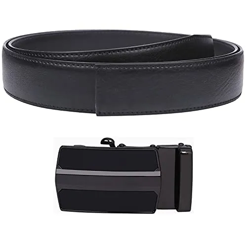 Labnoft Men's Auto Lock Pu Leather Belt, Black