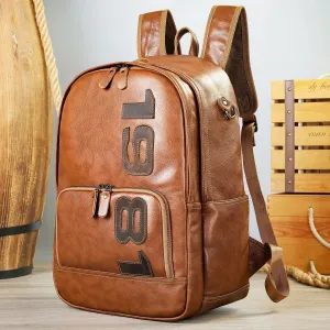 Leather Backpack Large Capacity – First Layer Cowhide, Stylish & Durable Travel Backpack