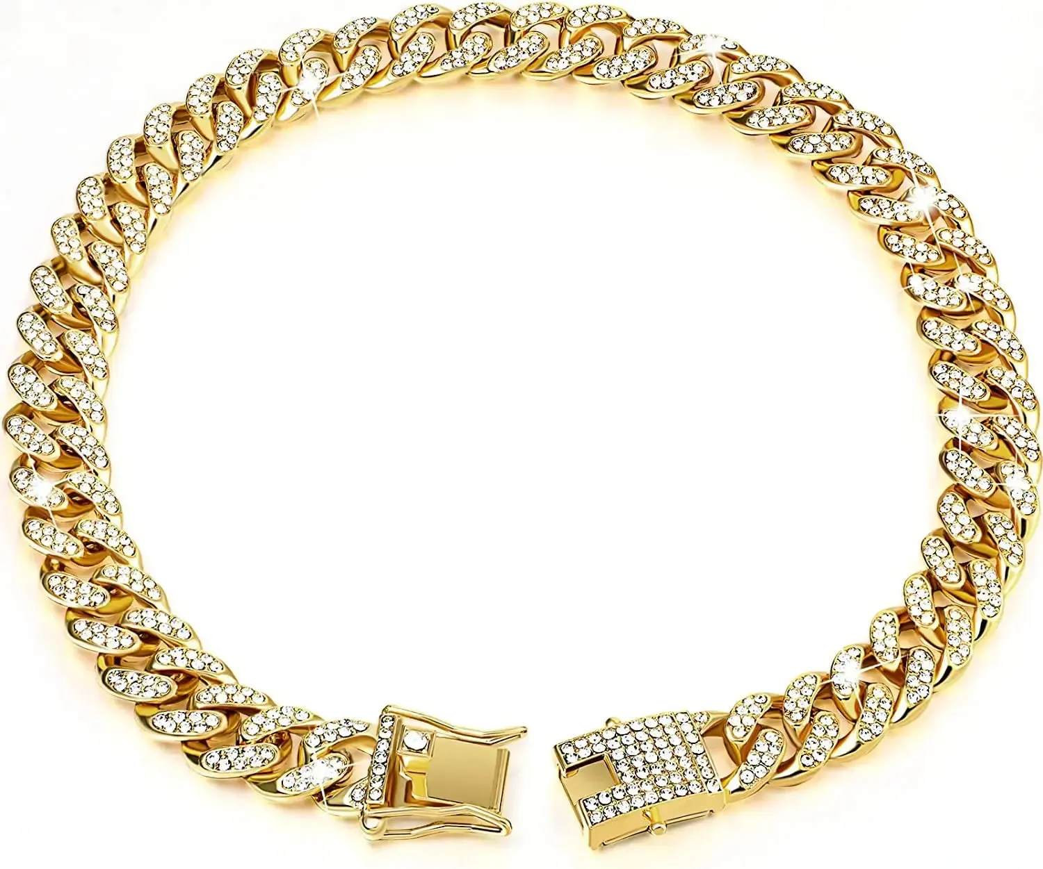 Luxury Gold Dog Chain Collar Cuban Link Choke Collar for All Pets