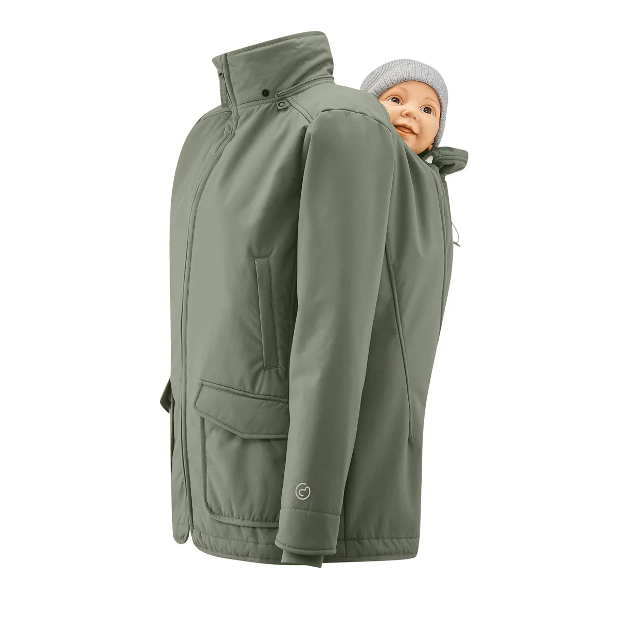 Mamalila Cosy Allrounder Softshell Maternity and Babywearing Jacket - Agave