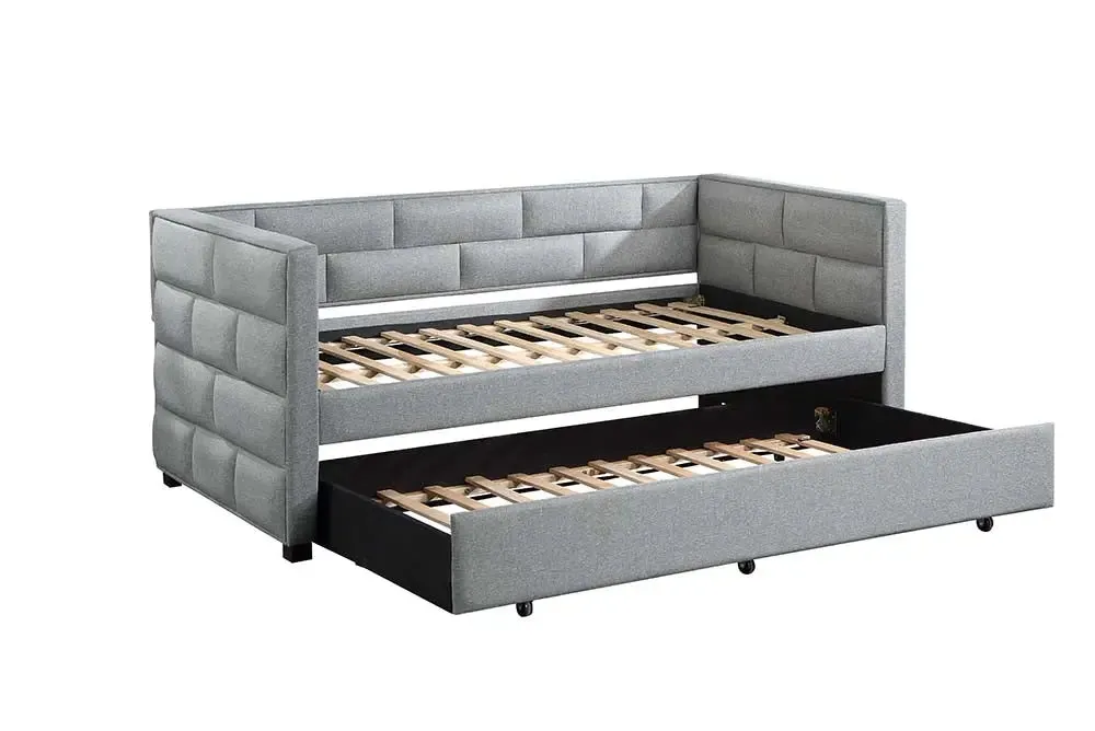 Matilda Twin Daybed w/Trundle, Gray Fabric