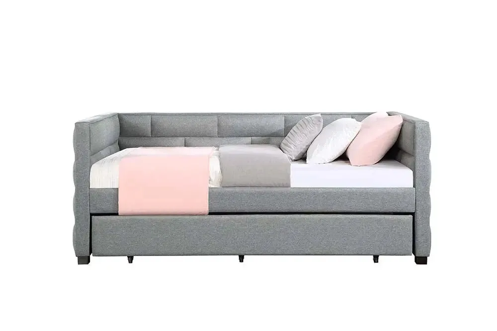 Matilda Twin Daybed w/Trundle, Gray Fabric