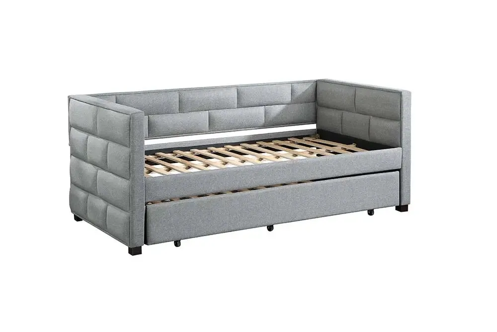 Matilda Twin Daybed w/Trundle, Gray Fabric