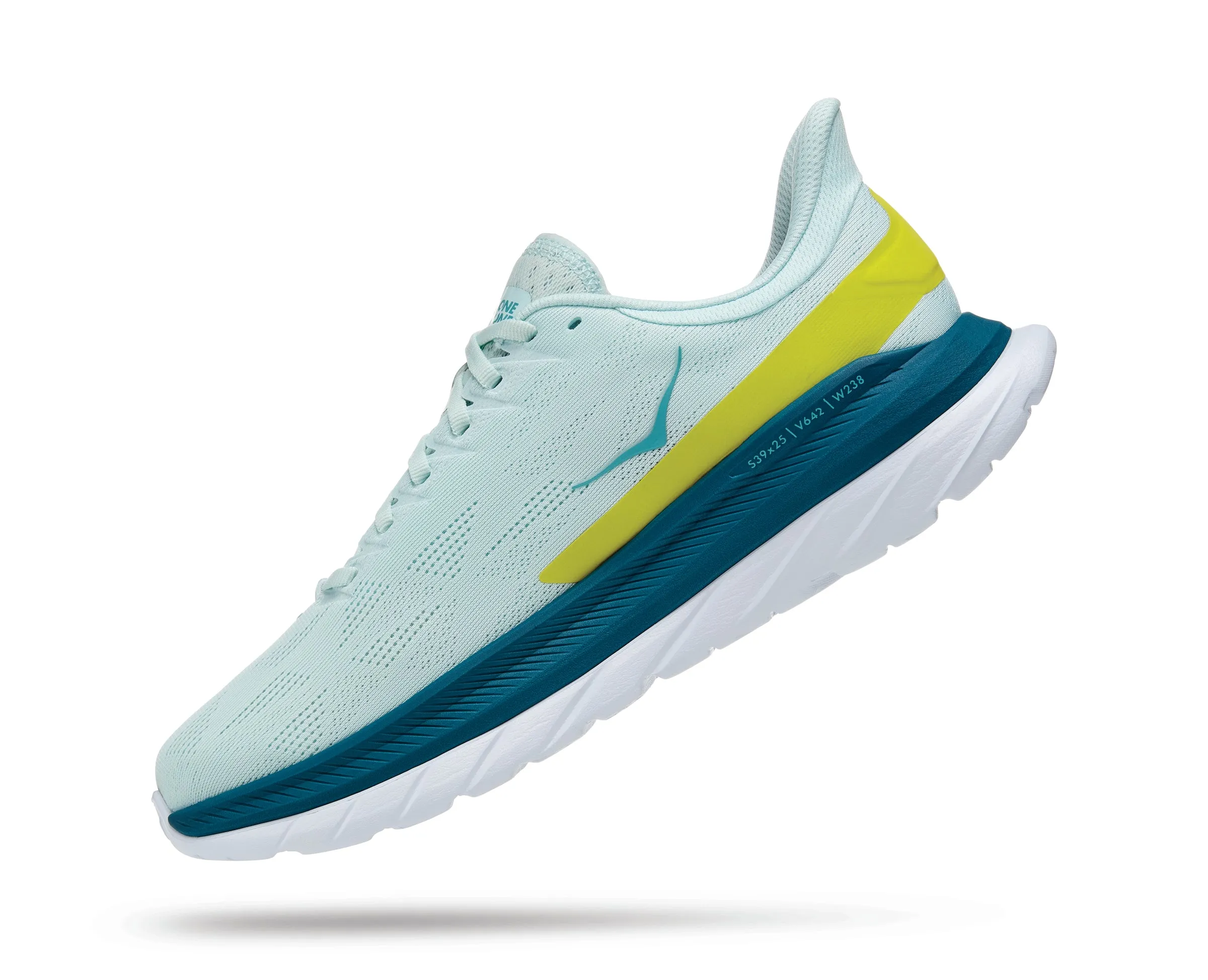 Men's Hoka Mach 4 Color: Blue Glass / Evening Primrose