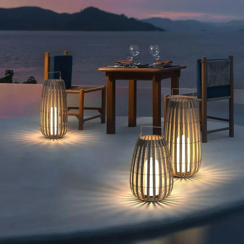 Mette - Rattan LED Lamps for the Garden