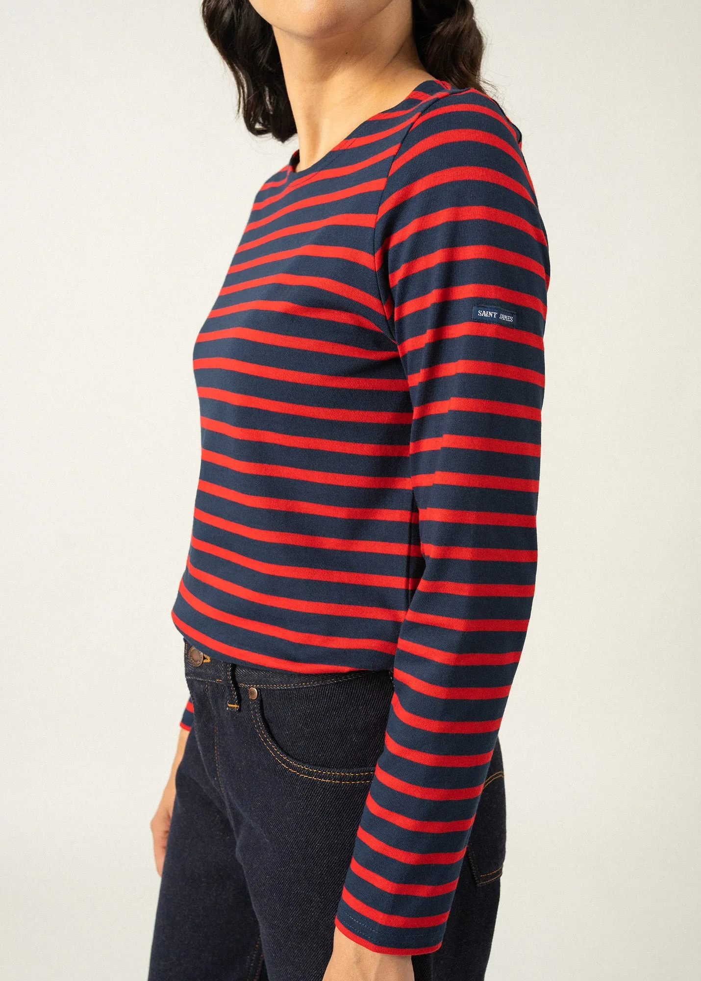 Minquidame striped sailor shirt - regular fit, in light cotton (MARINE/TULIPE)