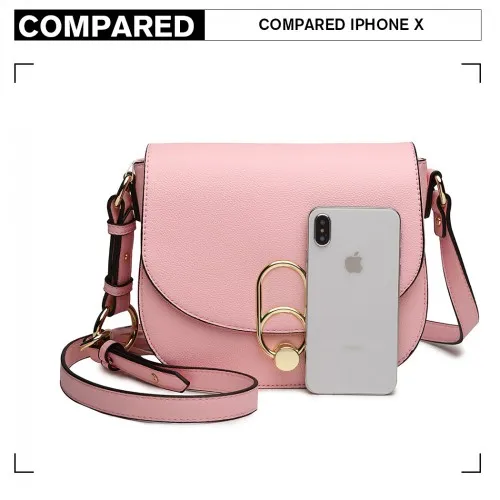 Miss Lulu Cross Body Saddle Bag - Pink | High Quality PU Leather | Elegant & Durable