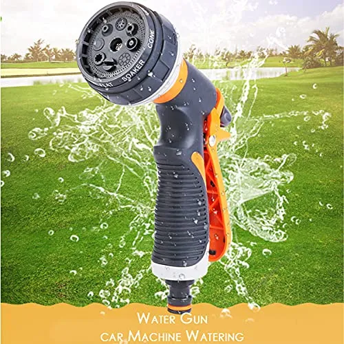 NIKAVI Garden Hose Nozzle, Water Hose Nozzle Spray, Heavy Duty Water Spray Gun High Pressure Washer Sprayer with 8 Patterns, Suitable for Watering Garden, Cleaning, Showering Pet and Washing Cars