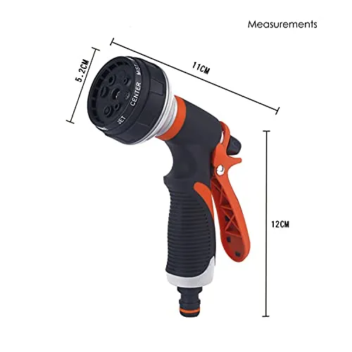 NIKAVI Garden Hose Nozzle, Water Hose Nozzle Spray, Heavy Duty Water Spray Gun High Pressure Washer Sprayer with 8 Patterns, Suitable for Watering Garden, Cleaning, Showering Pet and Washing Cars