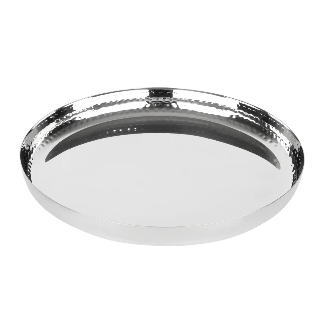 Olympia Hammered Stainless Steel Round Tray 320x35mm