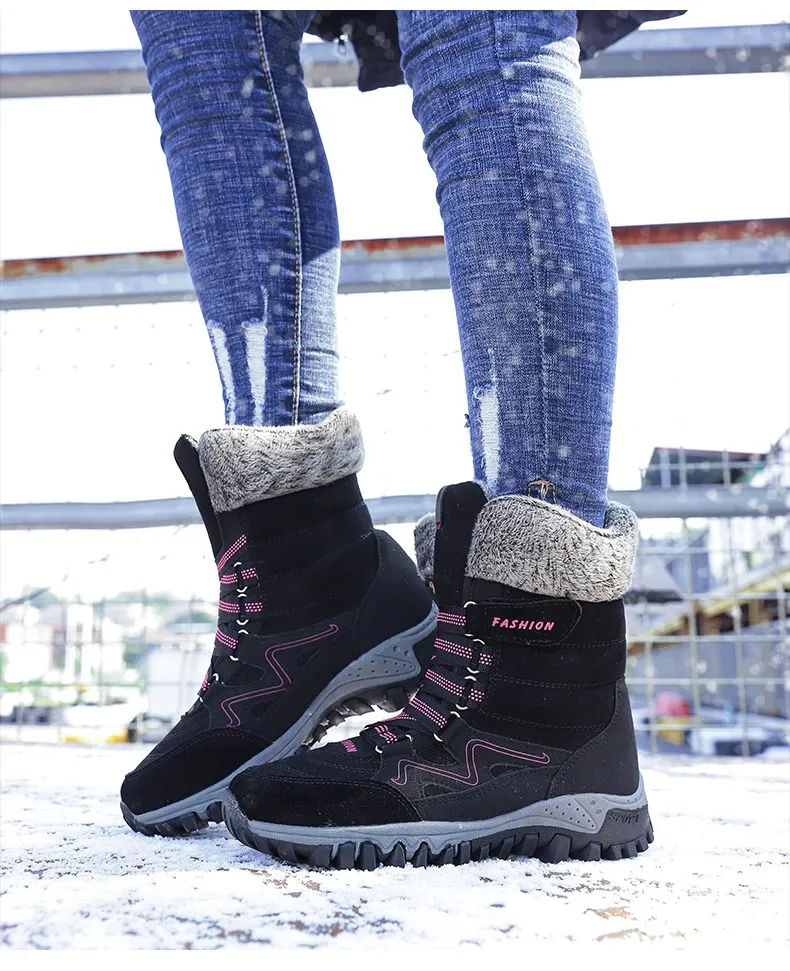 Owlkay Snowy Villia Leather Tall Boots