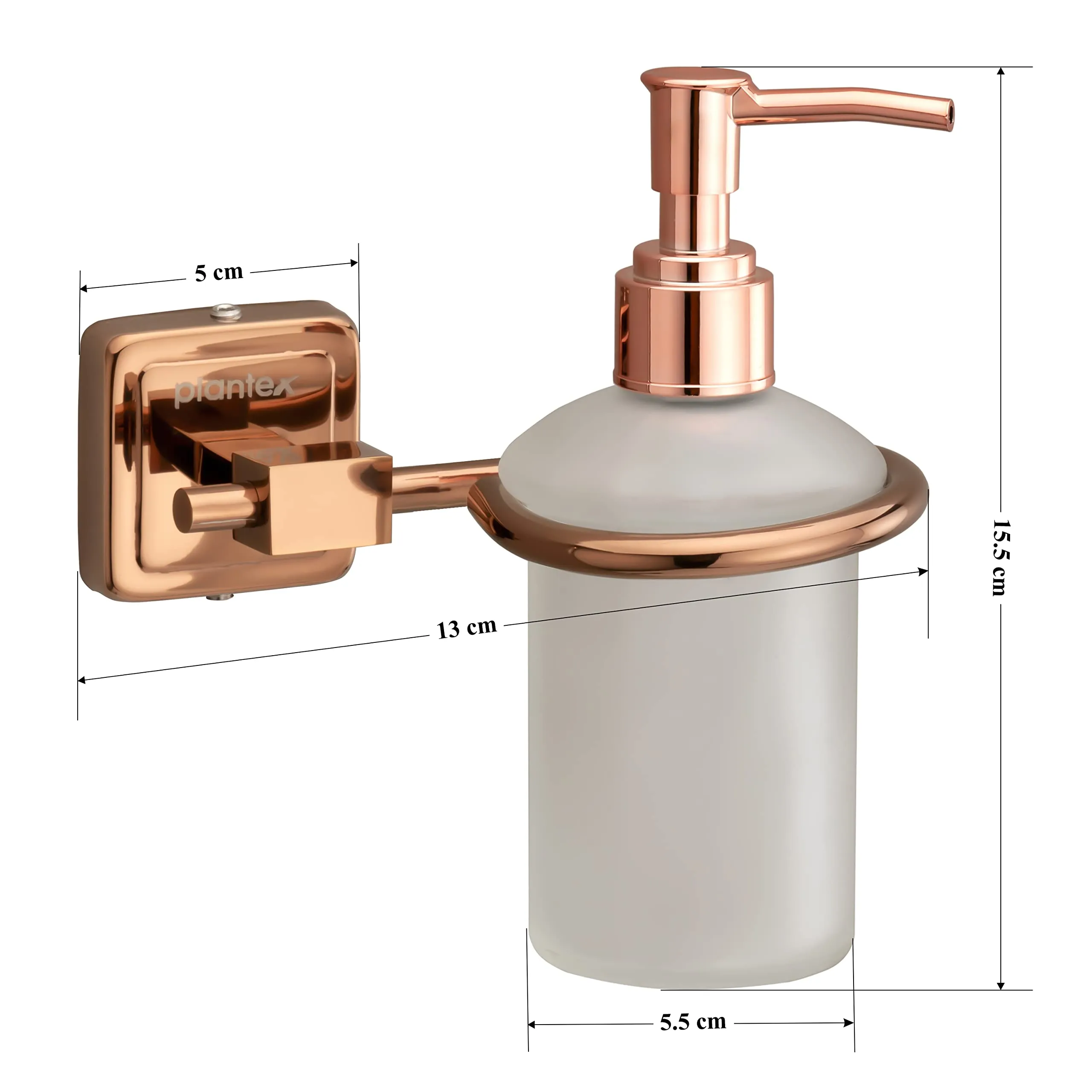 Plantex 304 Grade Stainless Steel Liquid 1 Ml Soap Dispenser/Shampoo Dispenser/Handwash Bottle Stand/Bathroom Accessories Pack Of 3, Decan (Rose Gold)