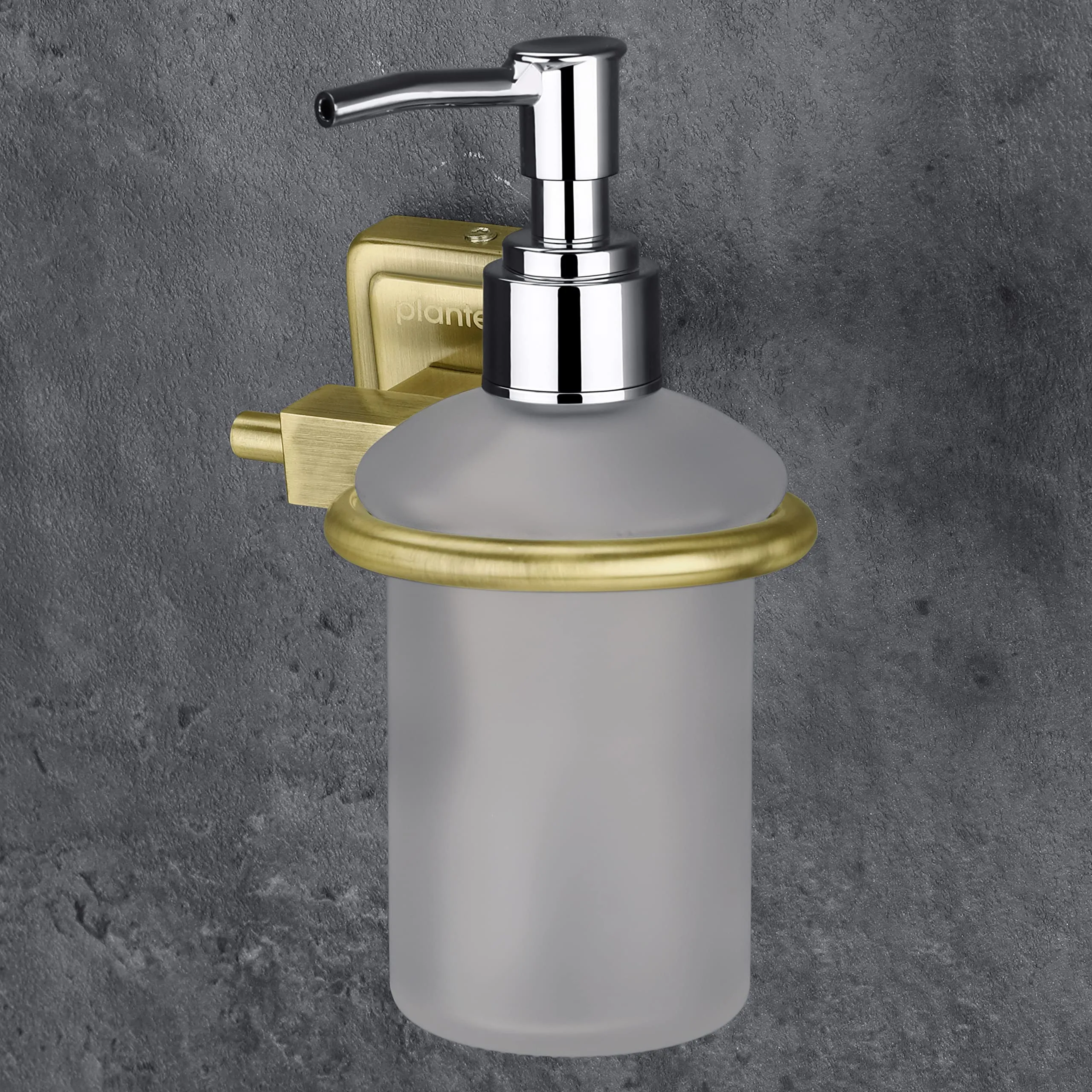 Plantex 304 Grade Stainless Steel Liquid Some Dispenser/Shampoo Dispencer/Handwash Bottle Stand - Decan (Brass Antique)