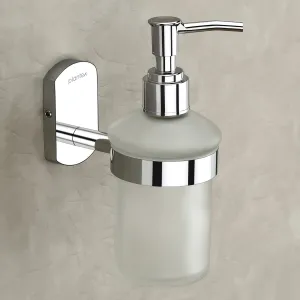 Plantex Fully Brass Made Hand wash Holder for wash Basin Liquid soap Dispenser (Silver Edge)