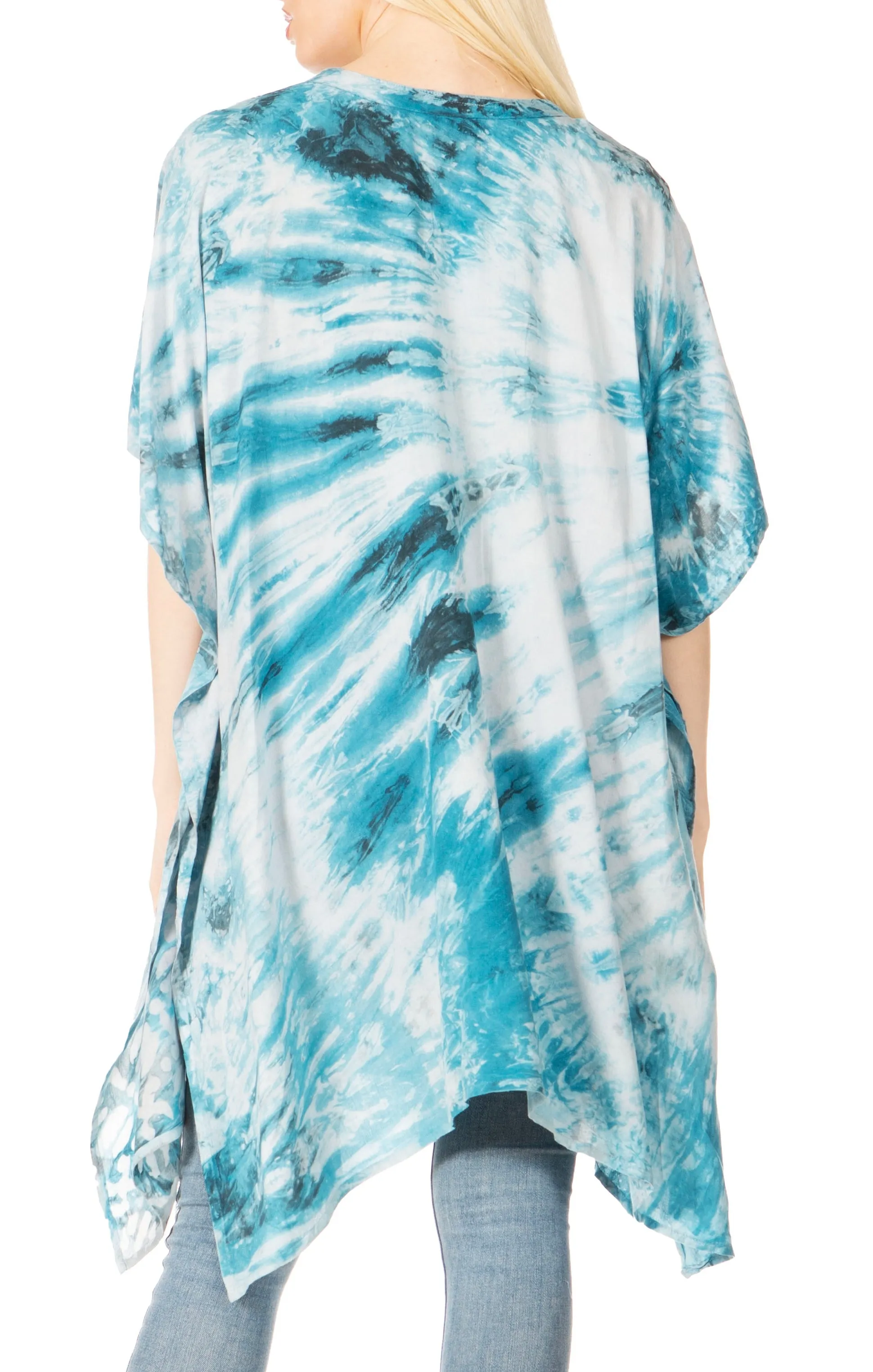 Sakkas Marcy Women's V-neck Caftan Top Tunic Dress - Perfect for Summer Boho Style & Swinging Coverup