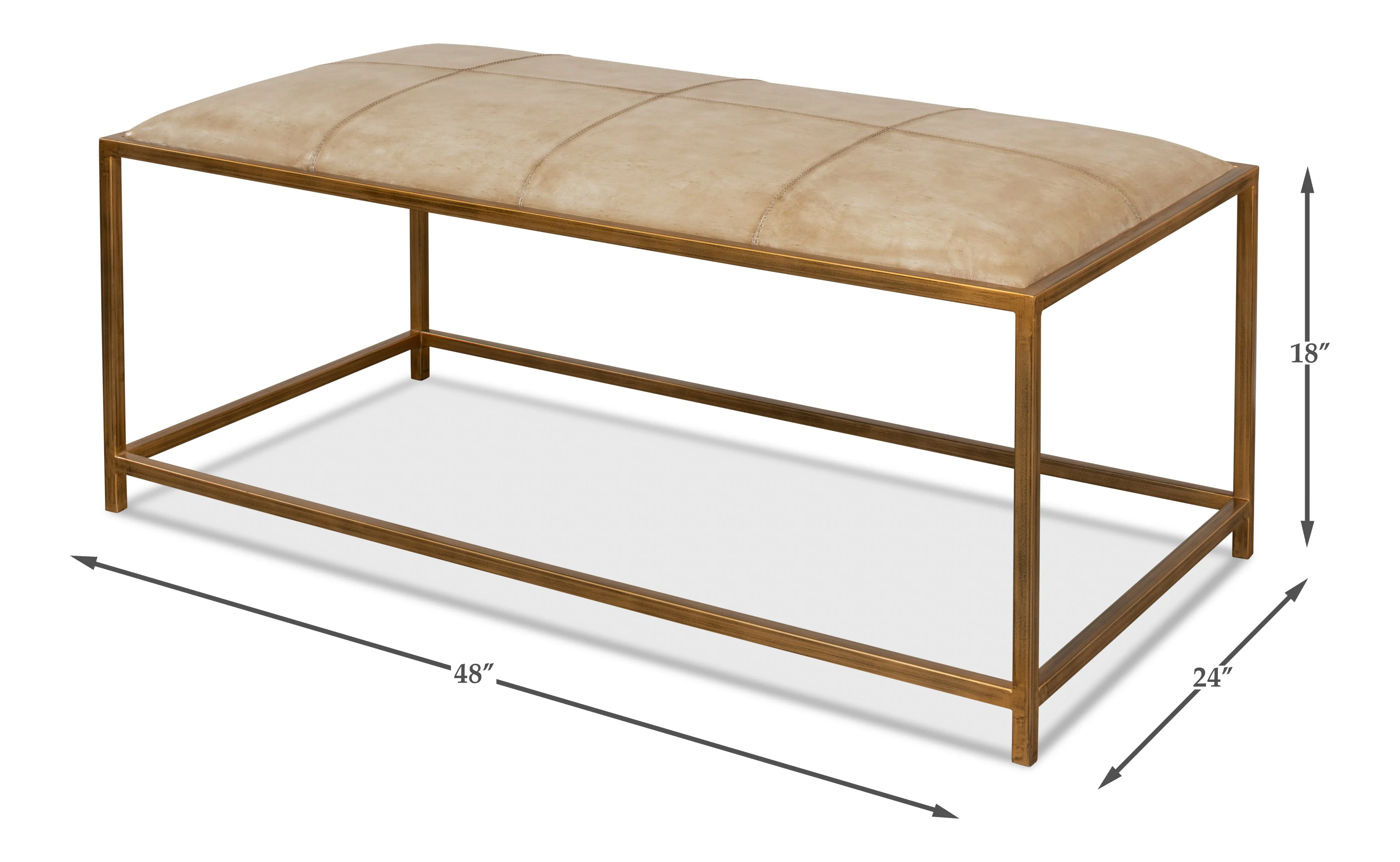 Sarreid - Montvale Coffee Table/Bench - Beige - Contemporary