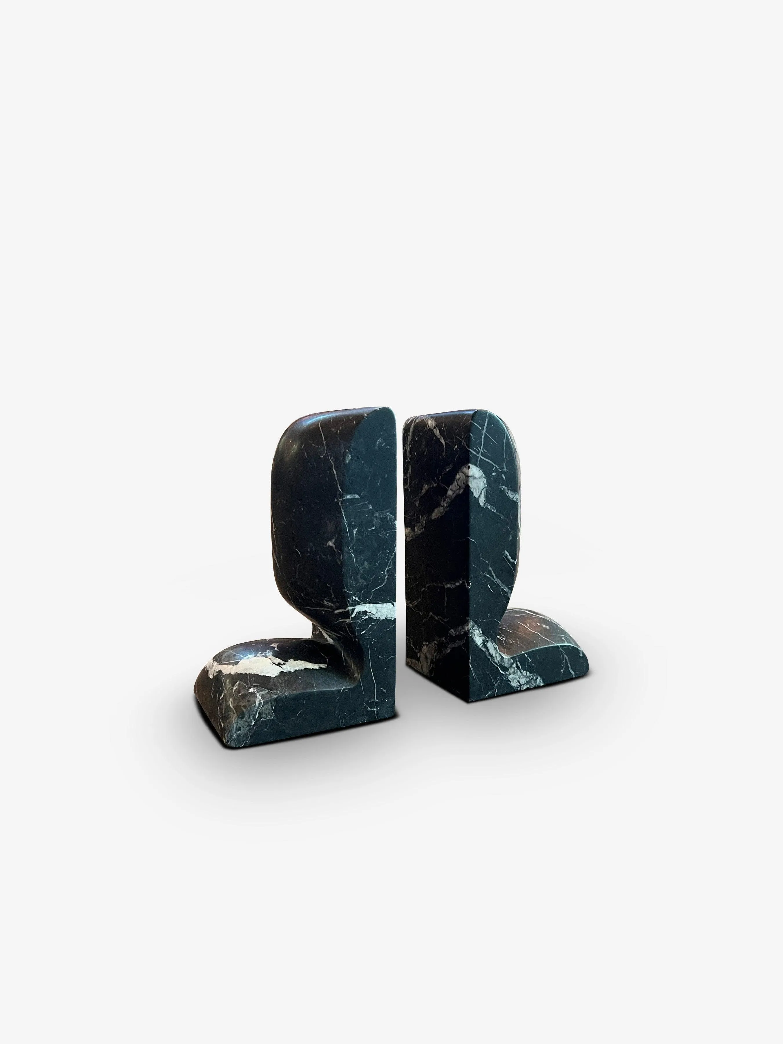 SLO Bookends in Black Marquina Marble by Collection Particuliere