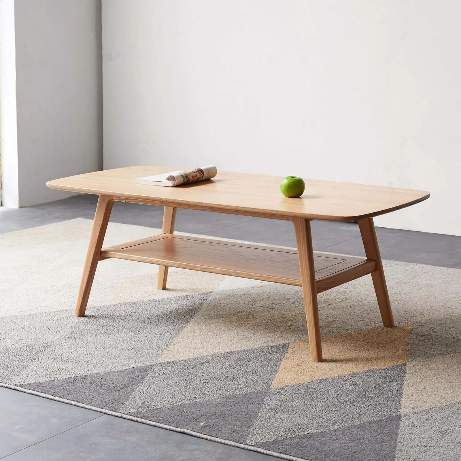 Solid Oak Low Table Natural wood Compact & Durable Desk