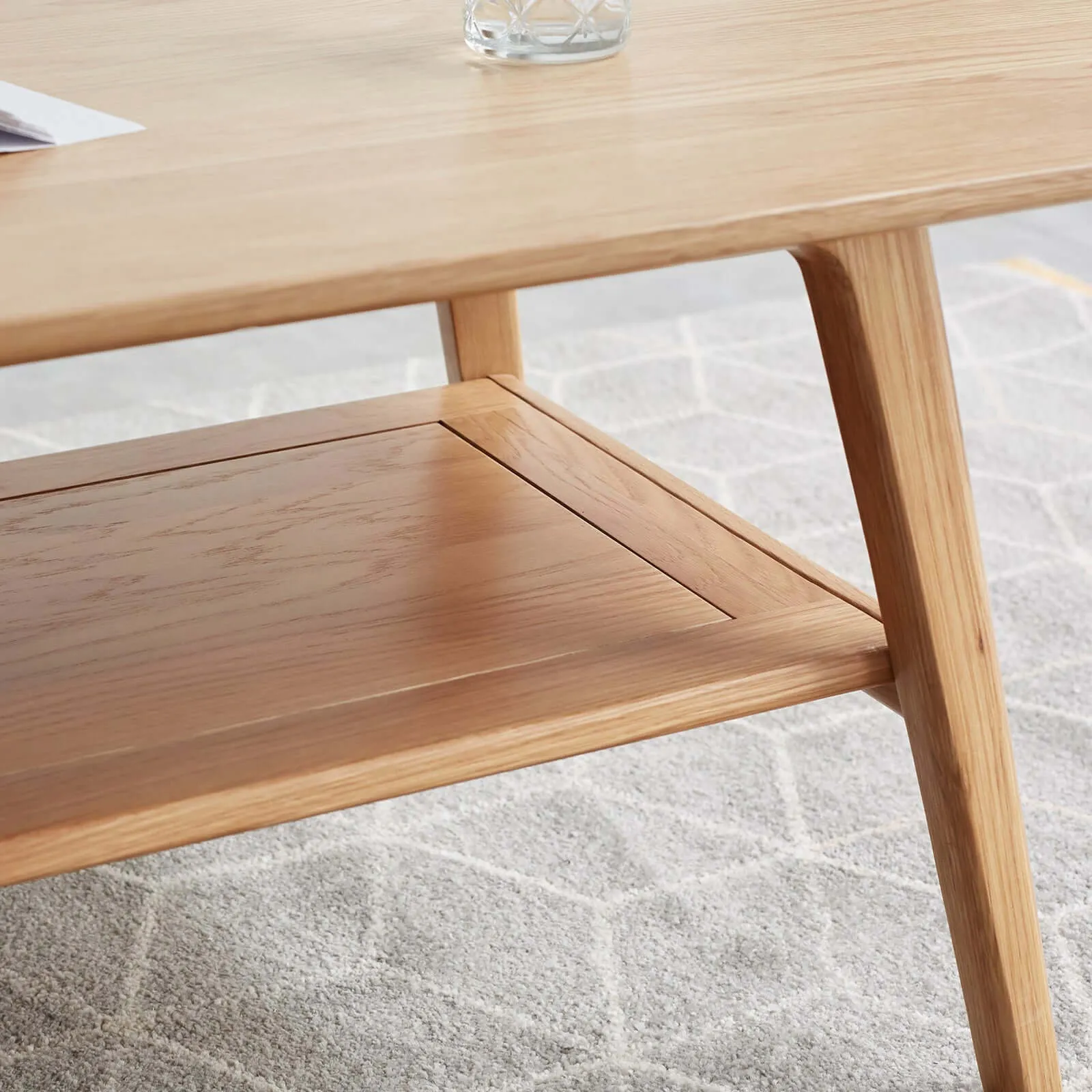 Solid Oak Low Table Natural wood Compact & Durable Desk