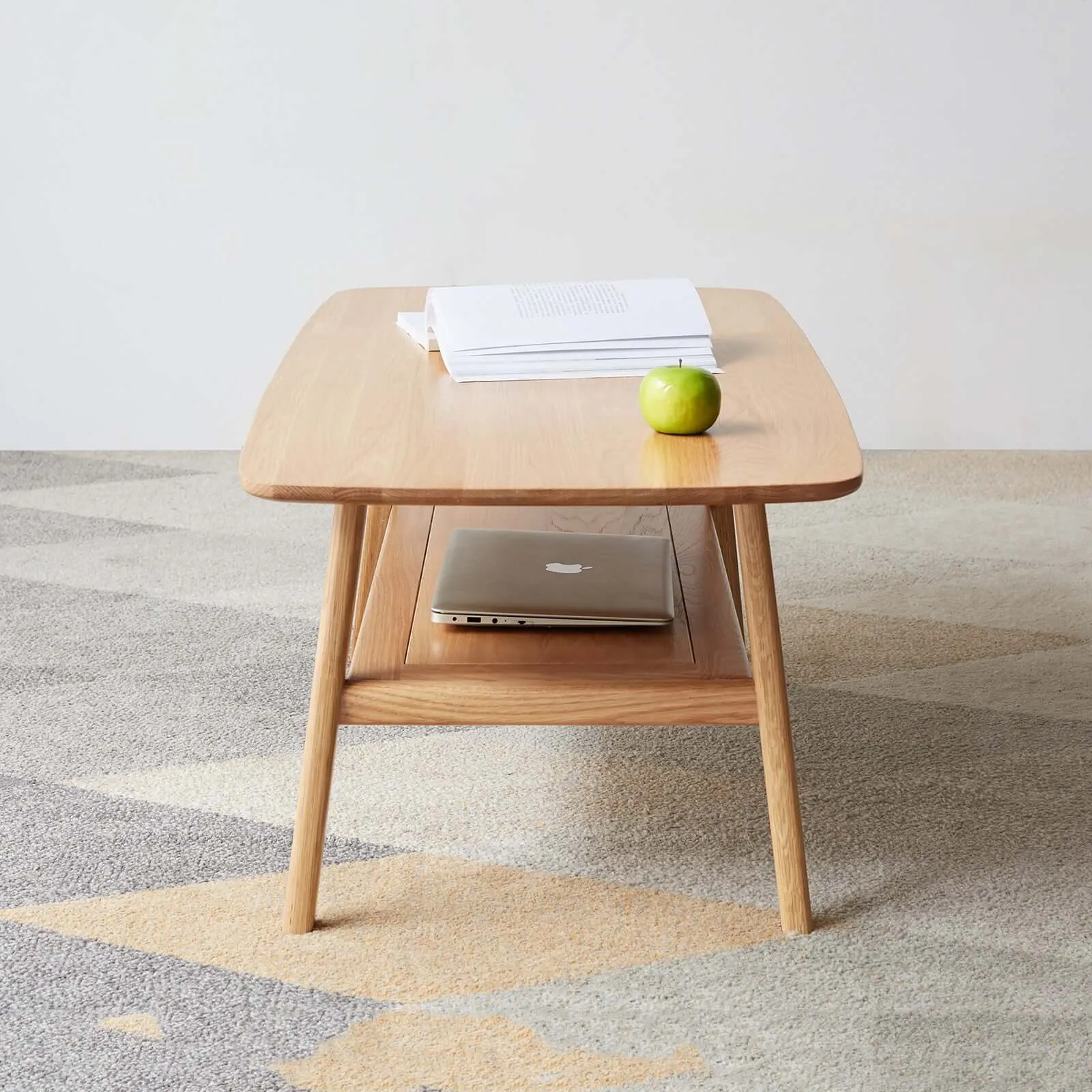 Solid Oak Low Table Natural wood Compact & Durable Desk