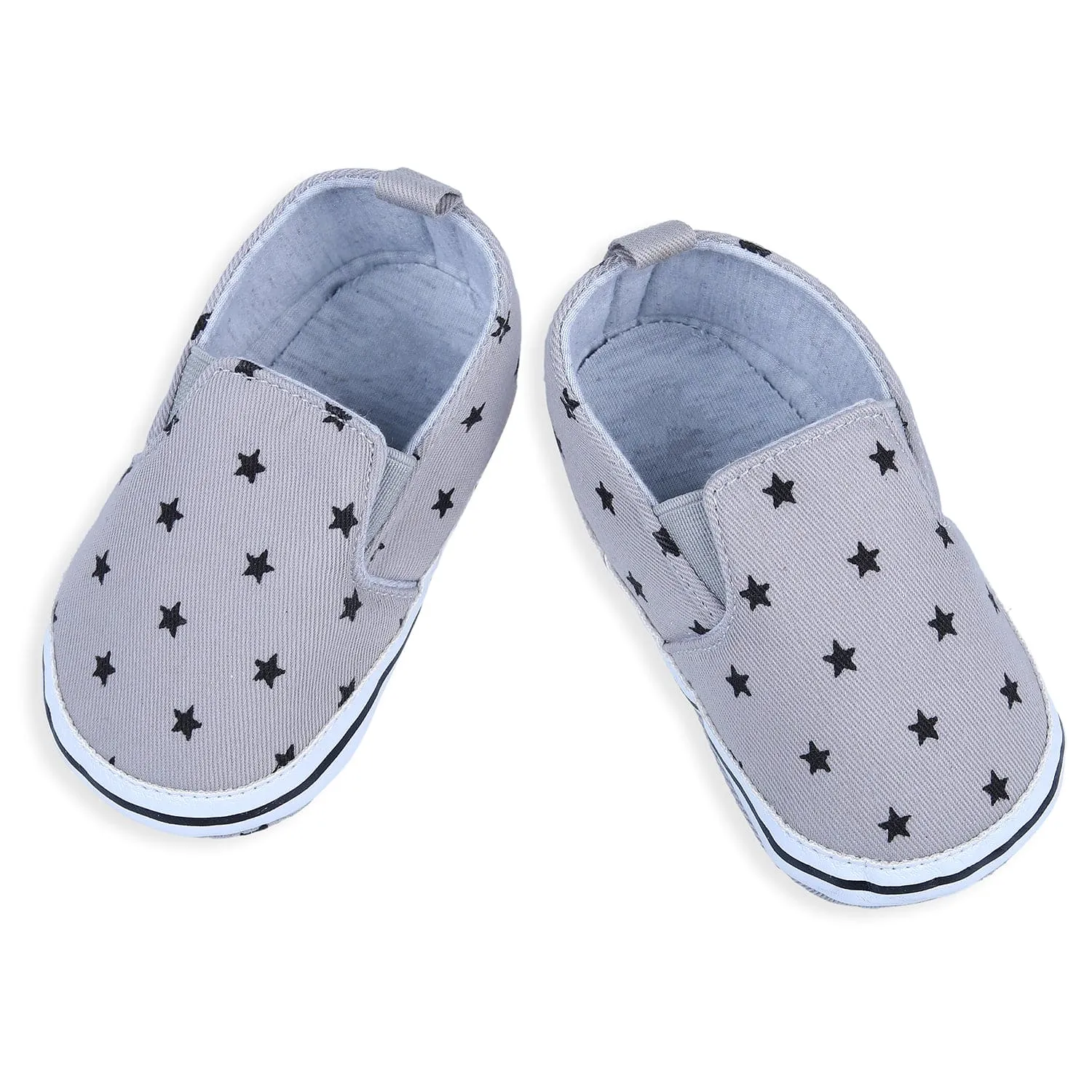 Star Casual Sneakers Soft Sole Anti-Skid Slip-On Booties - Grey