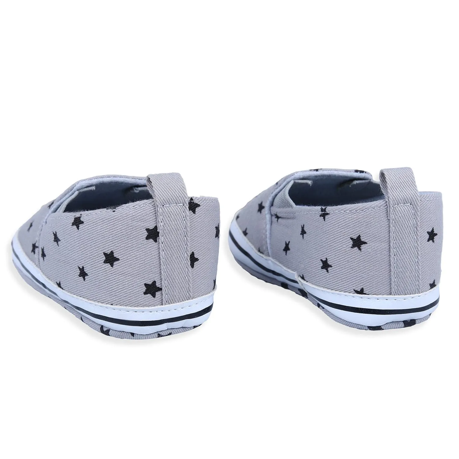 Star Casual Sneakers Soft Sole Anti-Skid Slip-On Booties - Grey