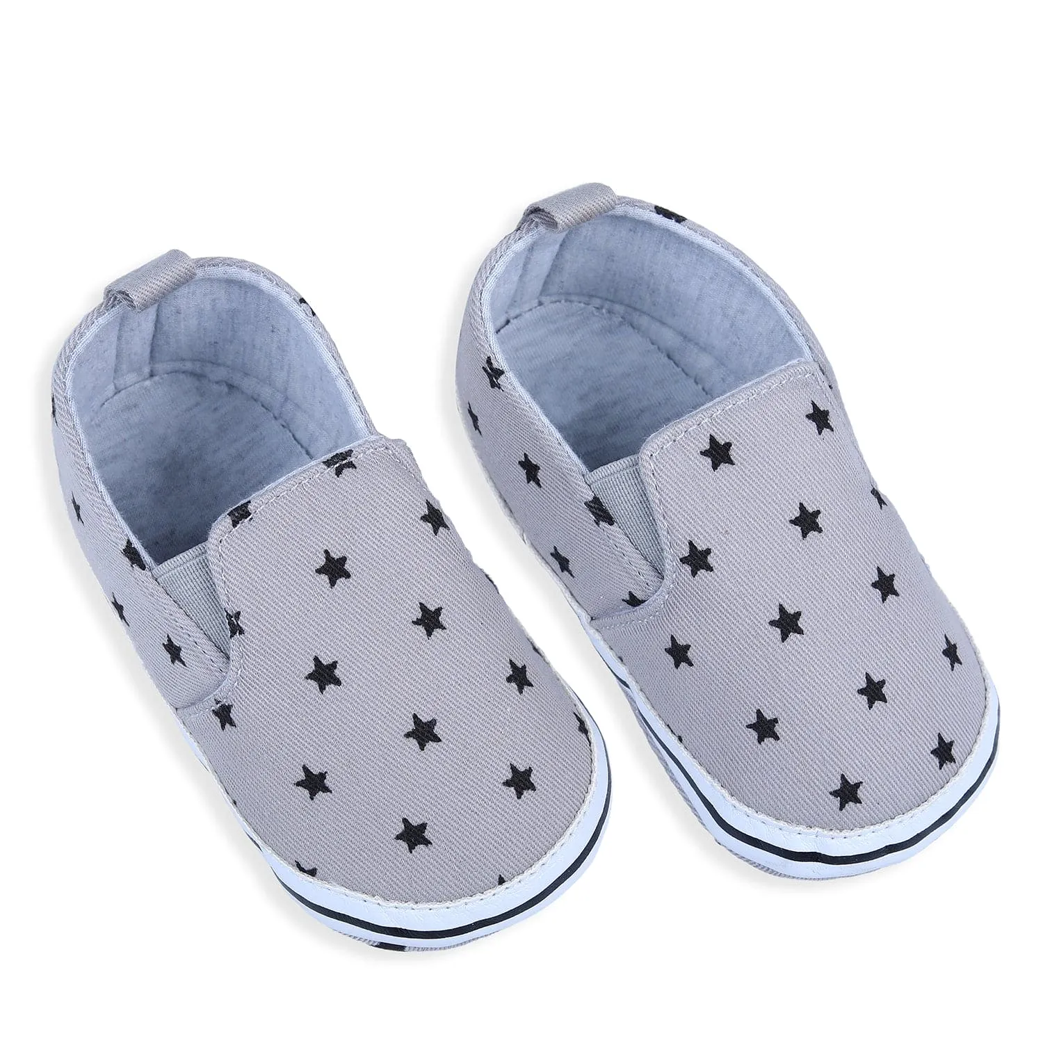 Star Casual Sneakers Soft Sole Anti-Skid Slip-On Booties - Grey