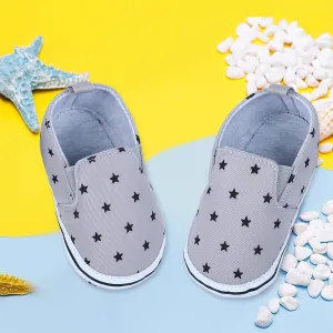 Star Casual Sneakers Soft Sole Anti-Skid Slip-On Booties - Grey