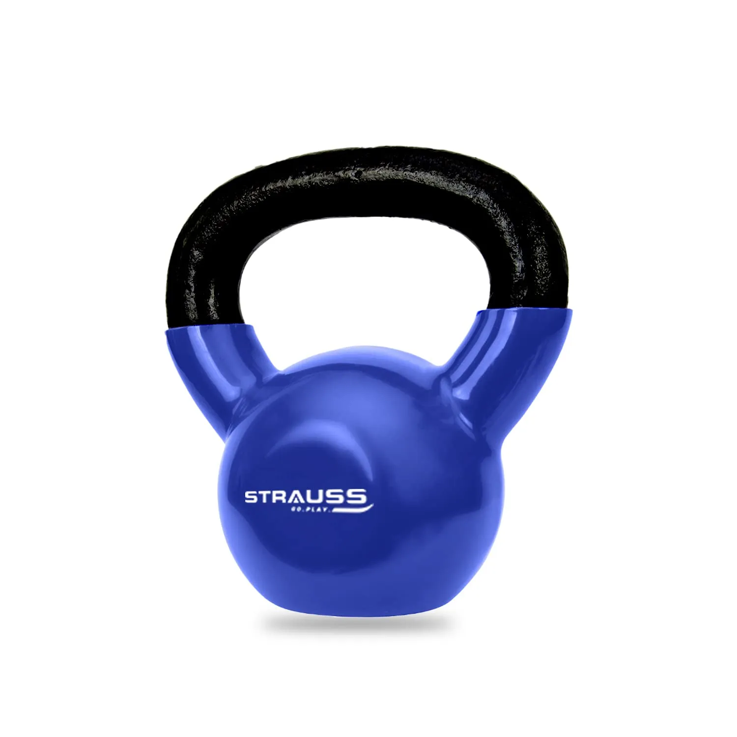 Strauss Premium Vinyl Kettlebell Weight for Men & Women | 12 Kg | Ideal for Home Workout, Yoga, Pilates, Gym Exercises | Non-Slip, Easy to Hold, Scratch Resistant (Blue)