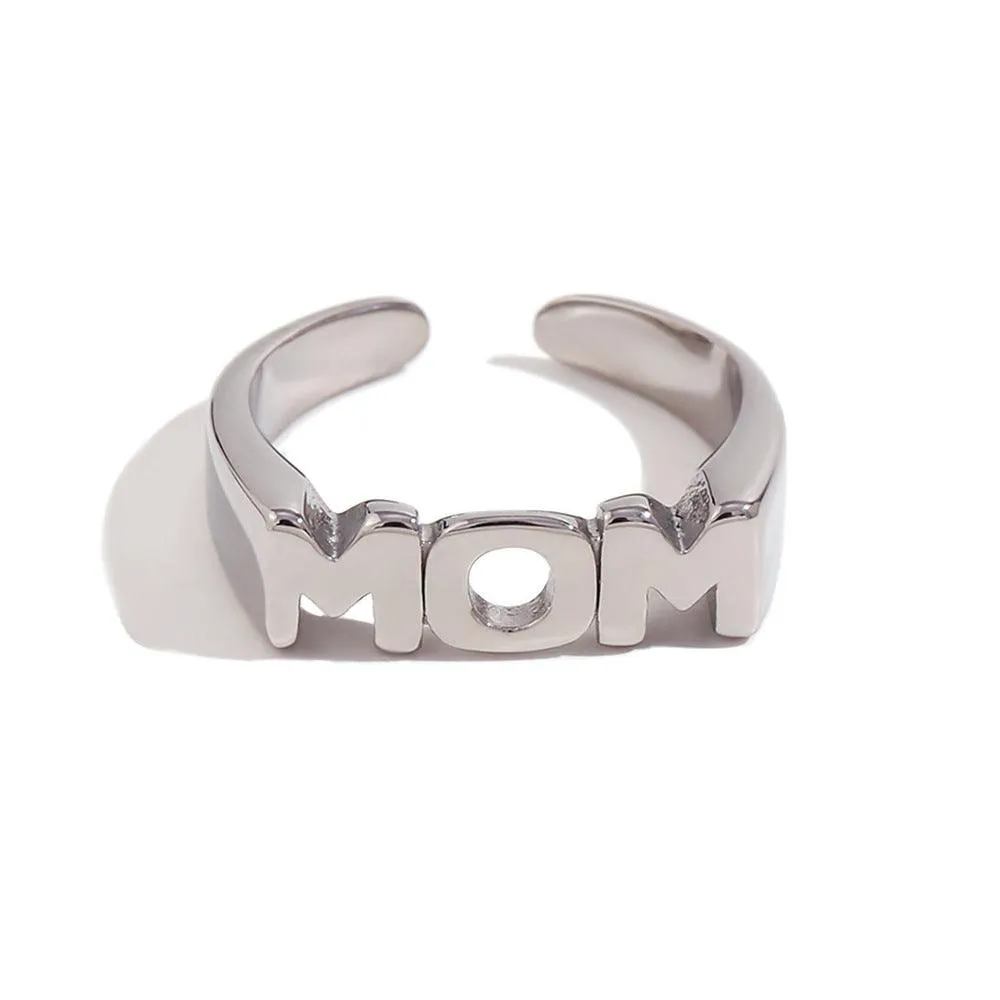 Stylish MOM Celebration Ring – Gold & Silver with Shimmering Accents