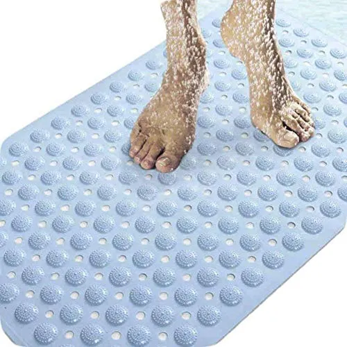 TAGPR Bathroom mat Anti Skid Rectangle Blue (70 X 35)