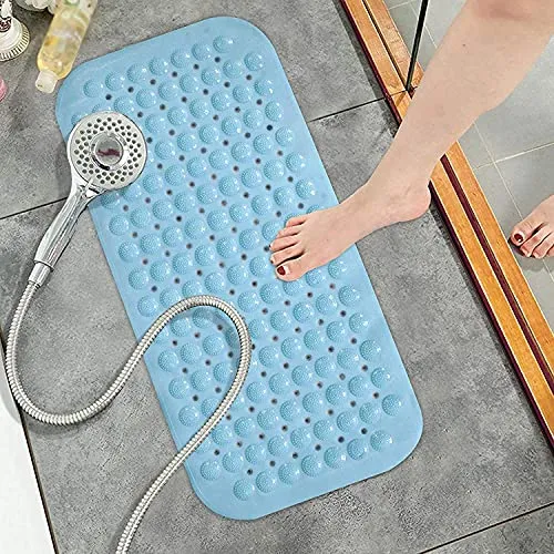 TAGPR Bathroom mat Anti Skid Rectangle Blue (70 X 35)