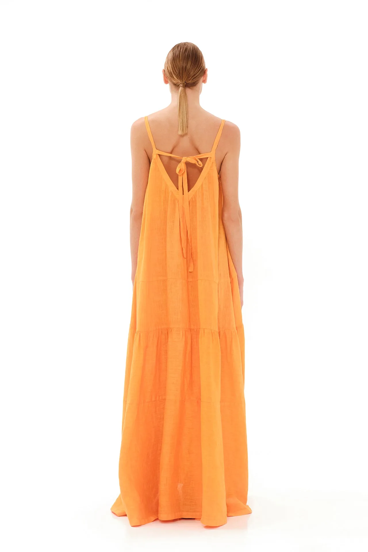 Tank Linen Maxi Dress Orange