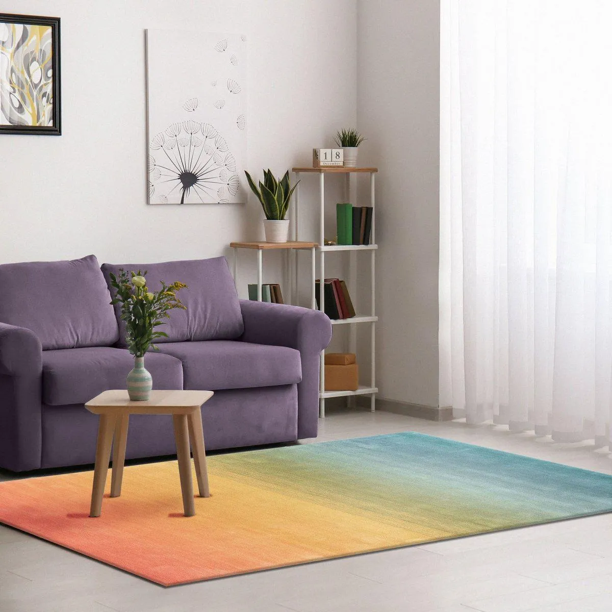 Trans-Ocean ARCA Indoor Hand Loomed Wool Comfortable Areaa Rug  - Rainbow