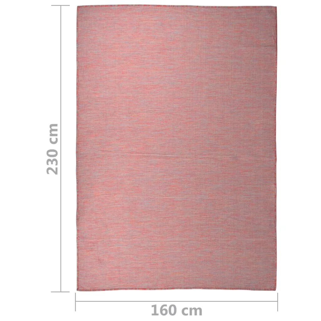 vidaXL Weather-Resistant Red Outdoor Flatweave Rug 160x230 cm - Elegant & Durable