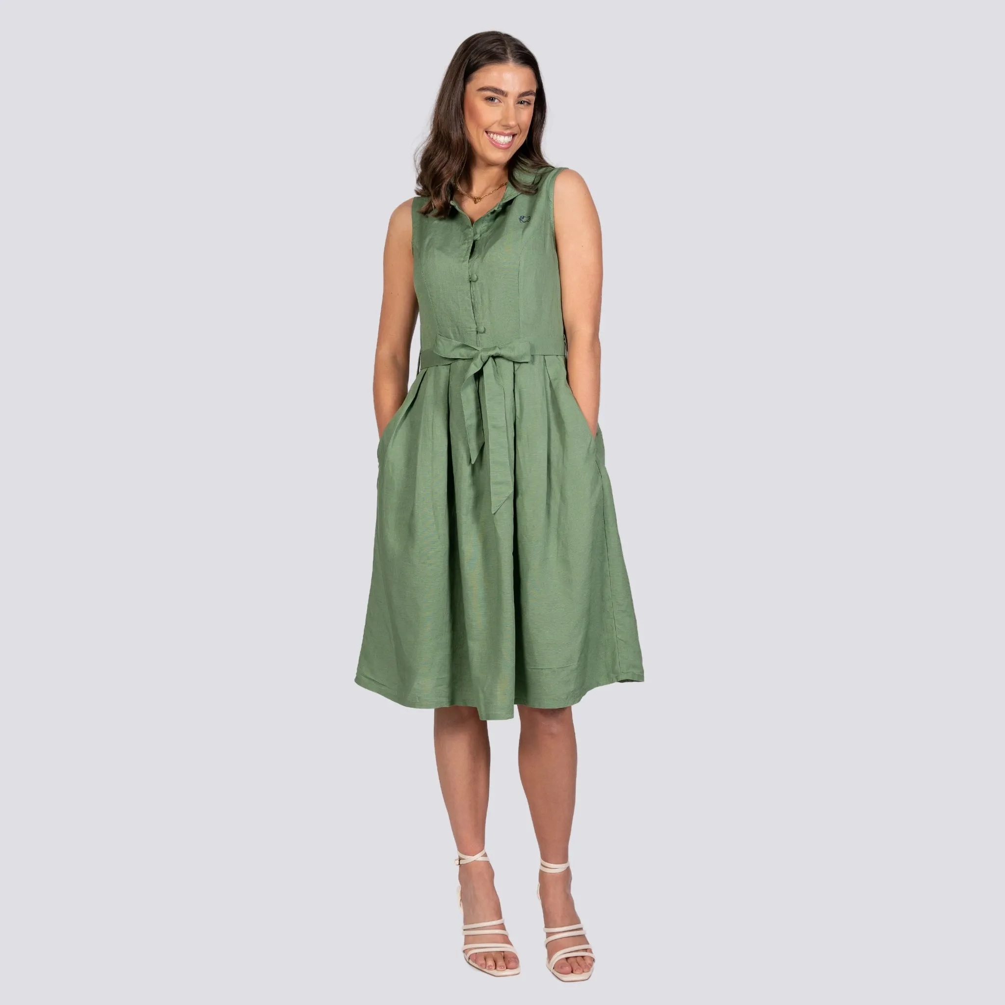 Vintage Midi Button-Up Dress For Women