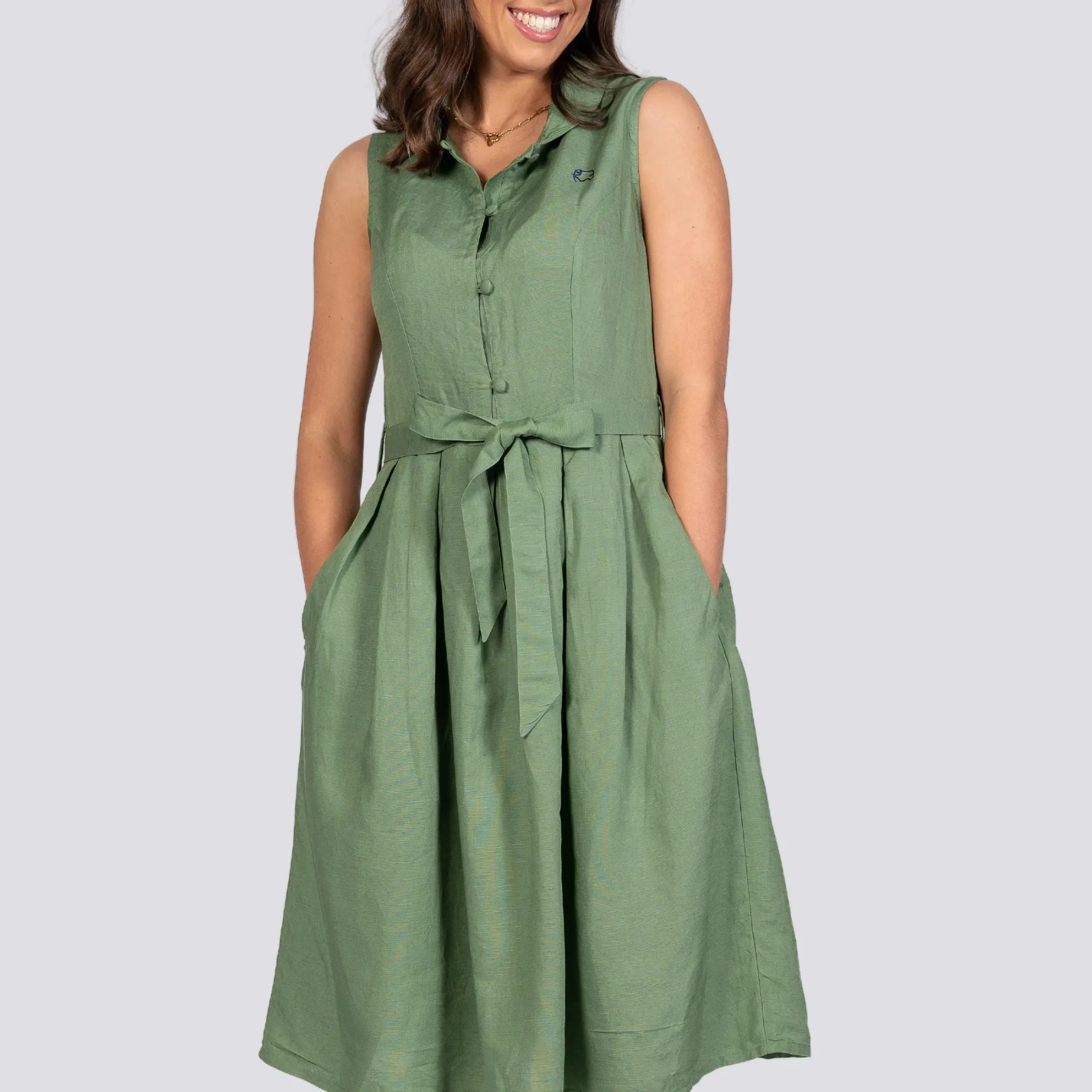 Vintage Midi Button-Up Dress For Women