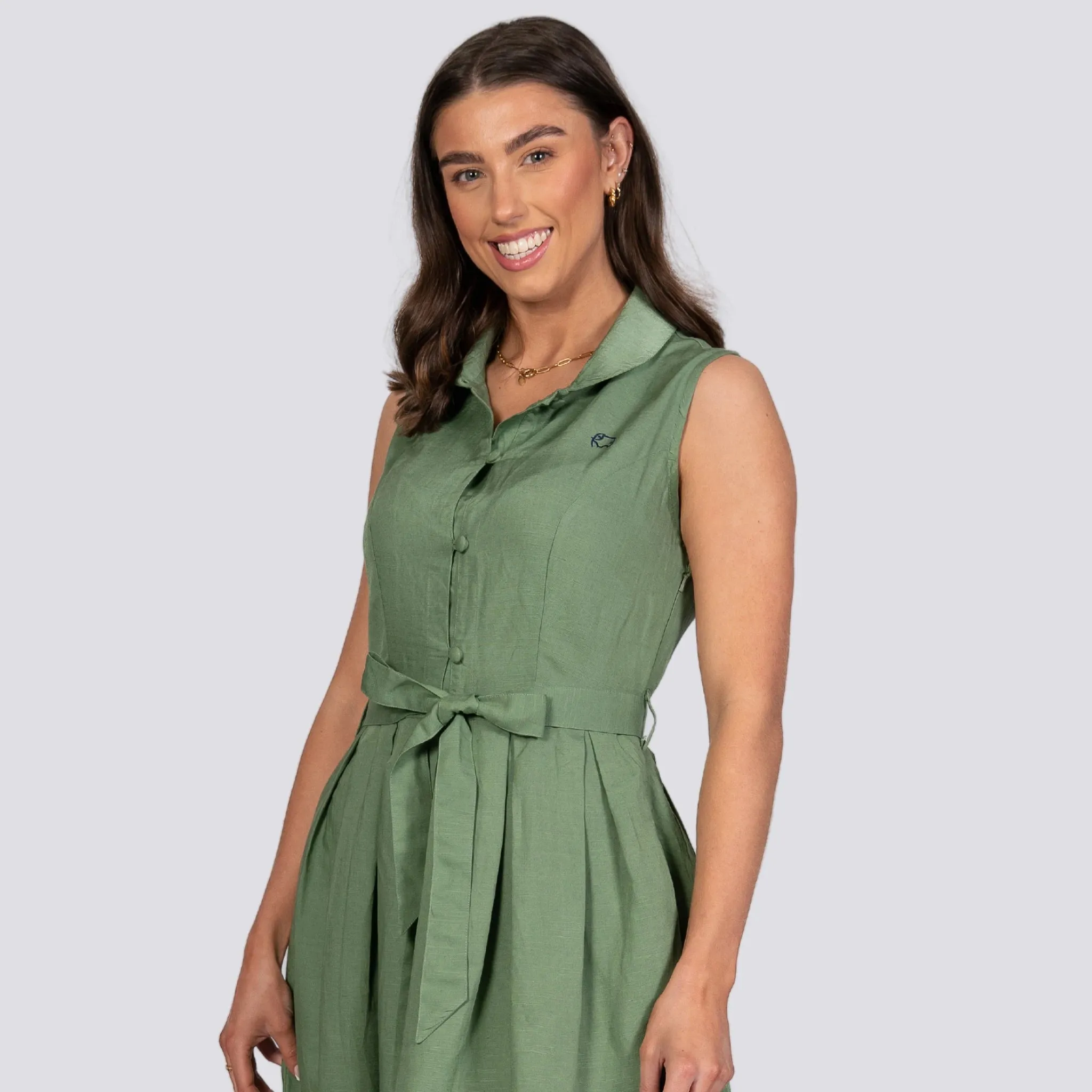 Vintage Midi Button-Up Dress For Women