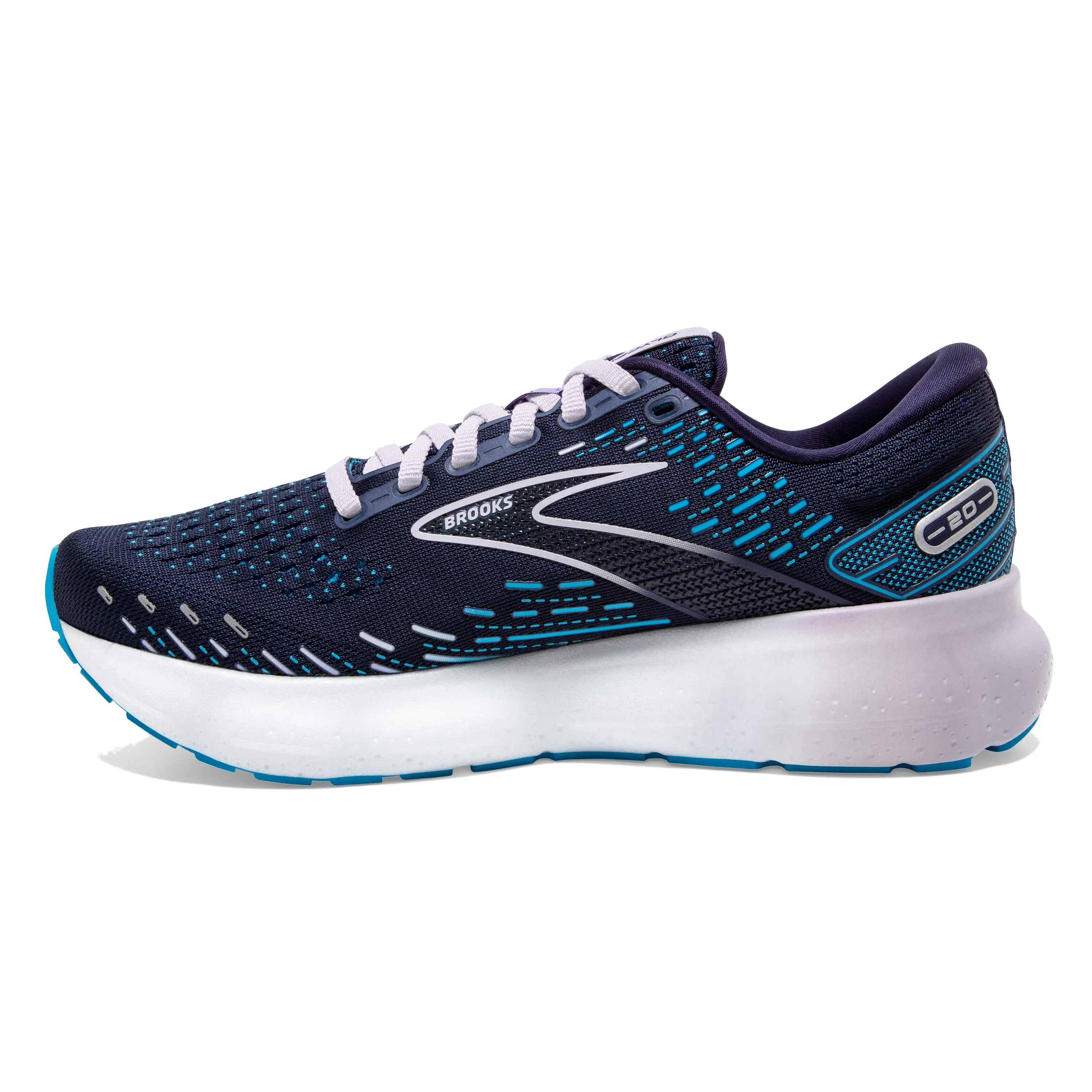 Women's Brooks Glycerin 20 Color: Peacoat/Ocean/Pastel Lilac (WIDE WIDTH)