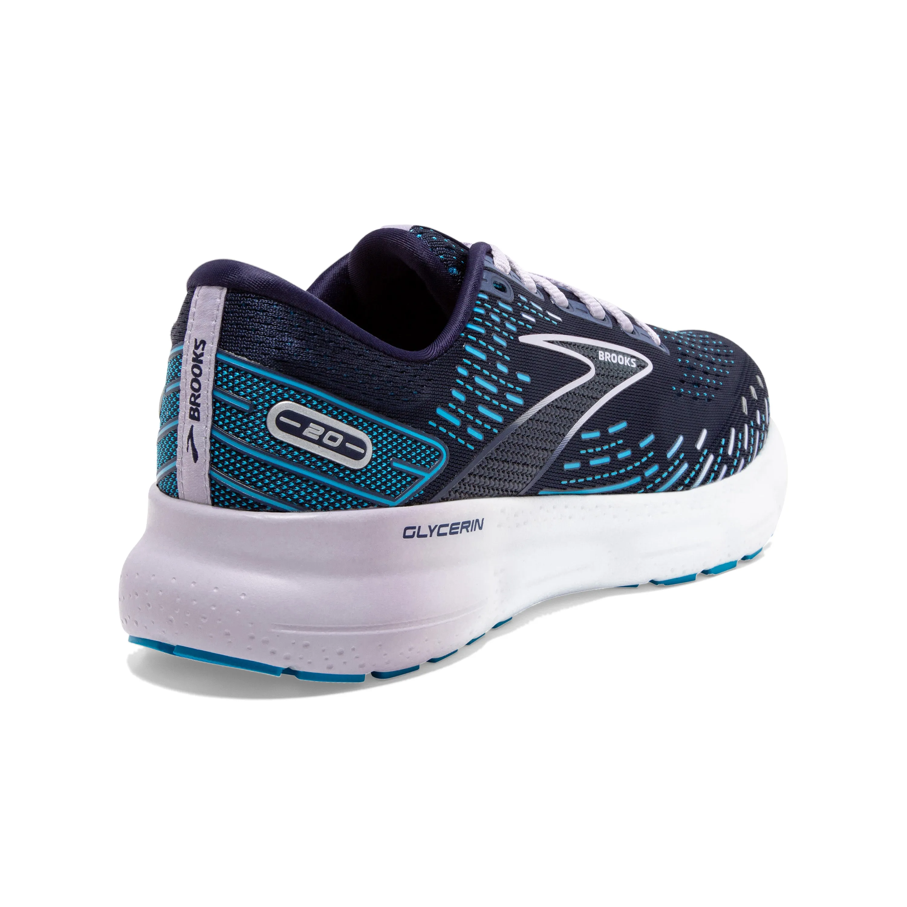 Women's Brooks Glycerin 20 Color: Peacoat/Ocean/Pastel Lilac (WIDE WIDTH)