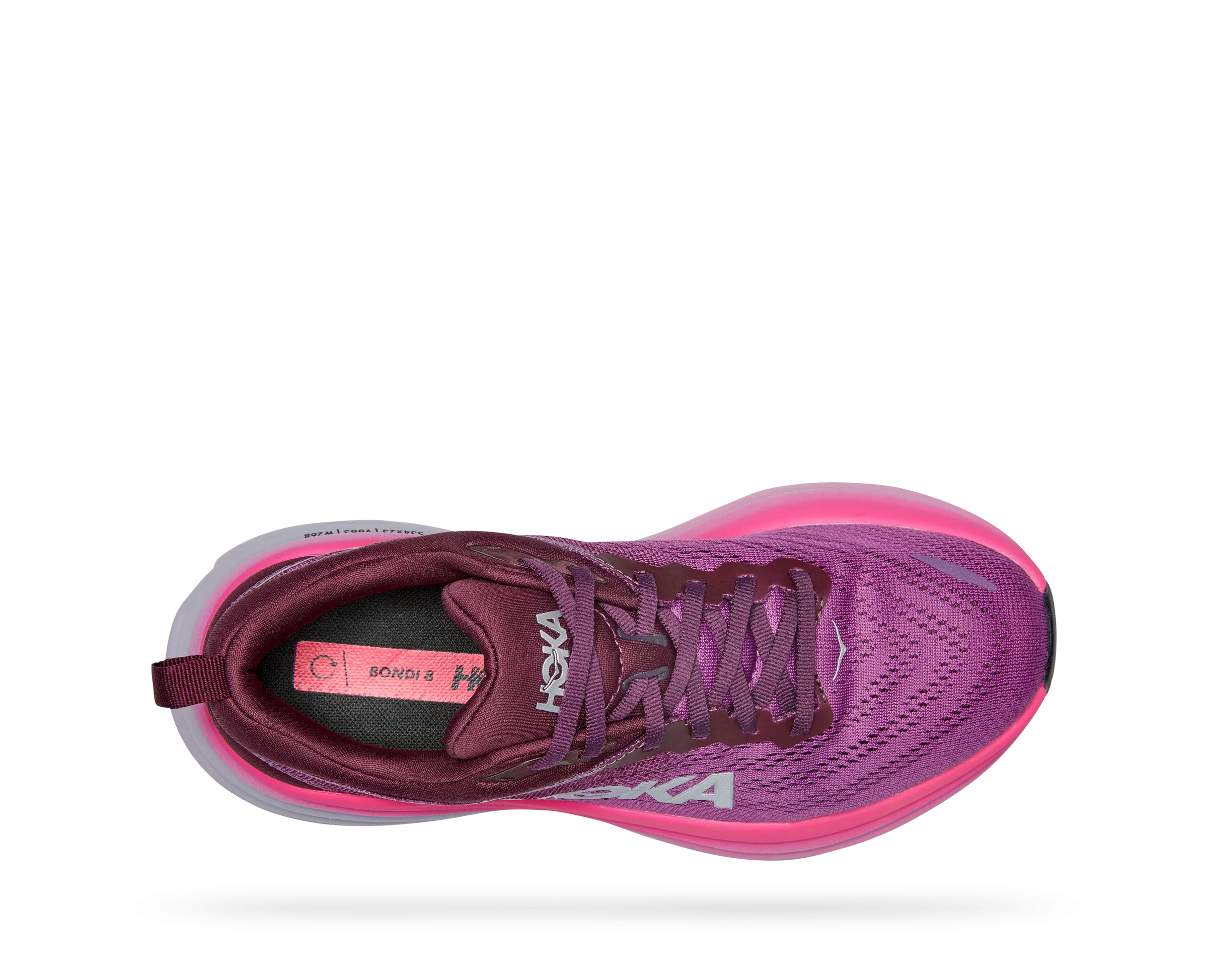 Women's Hoka Bondi 8 Color: Beautyberry / Grape Wine