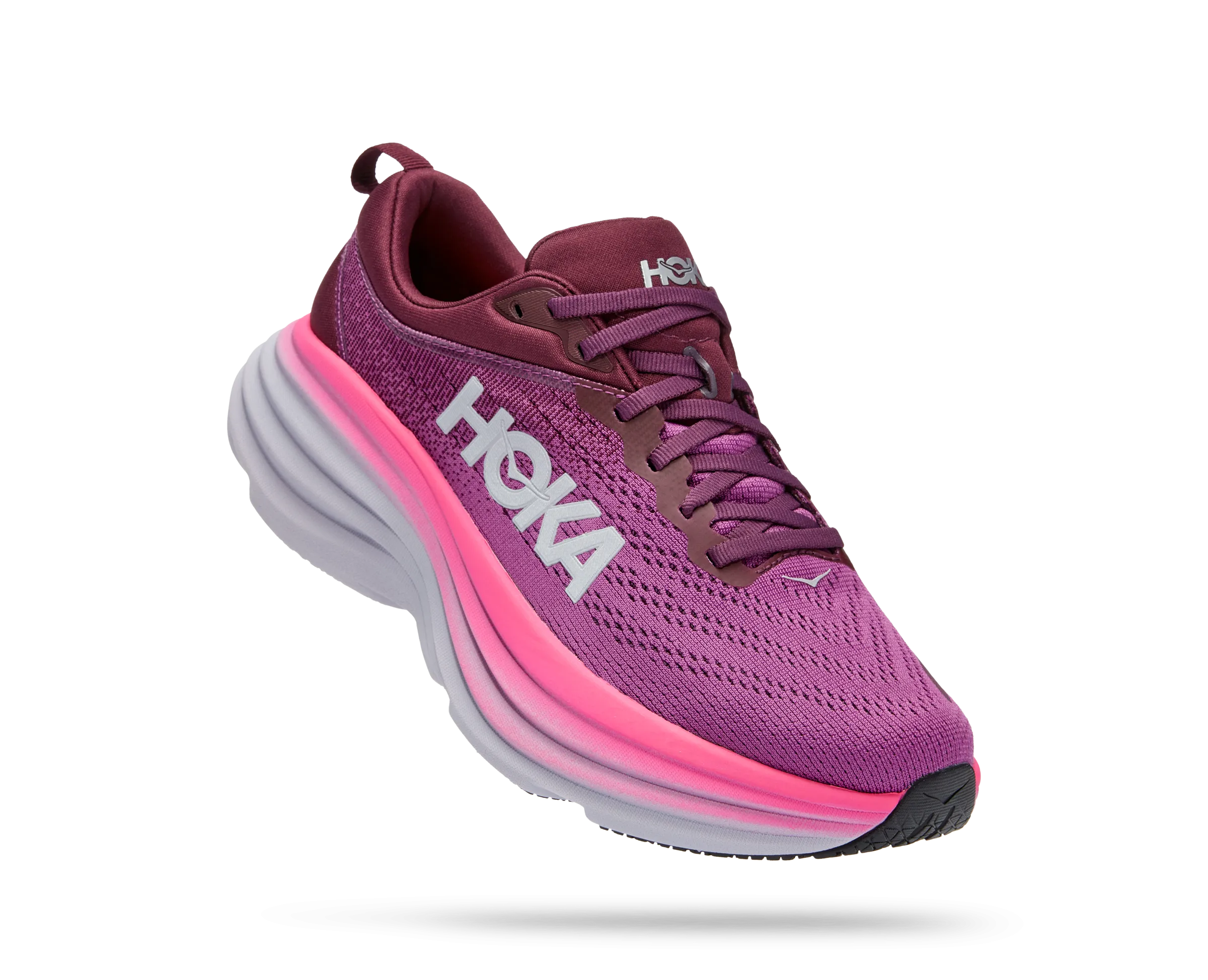 Women's Hoka Bondi 8 Color: Beautyberry / Grape Wine