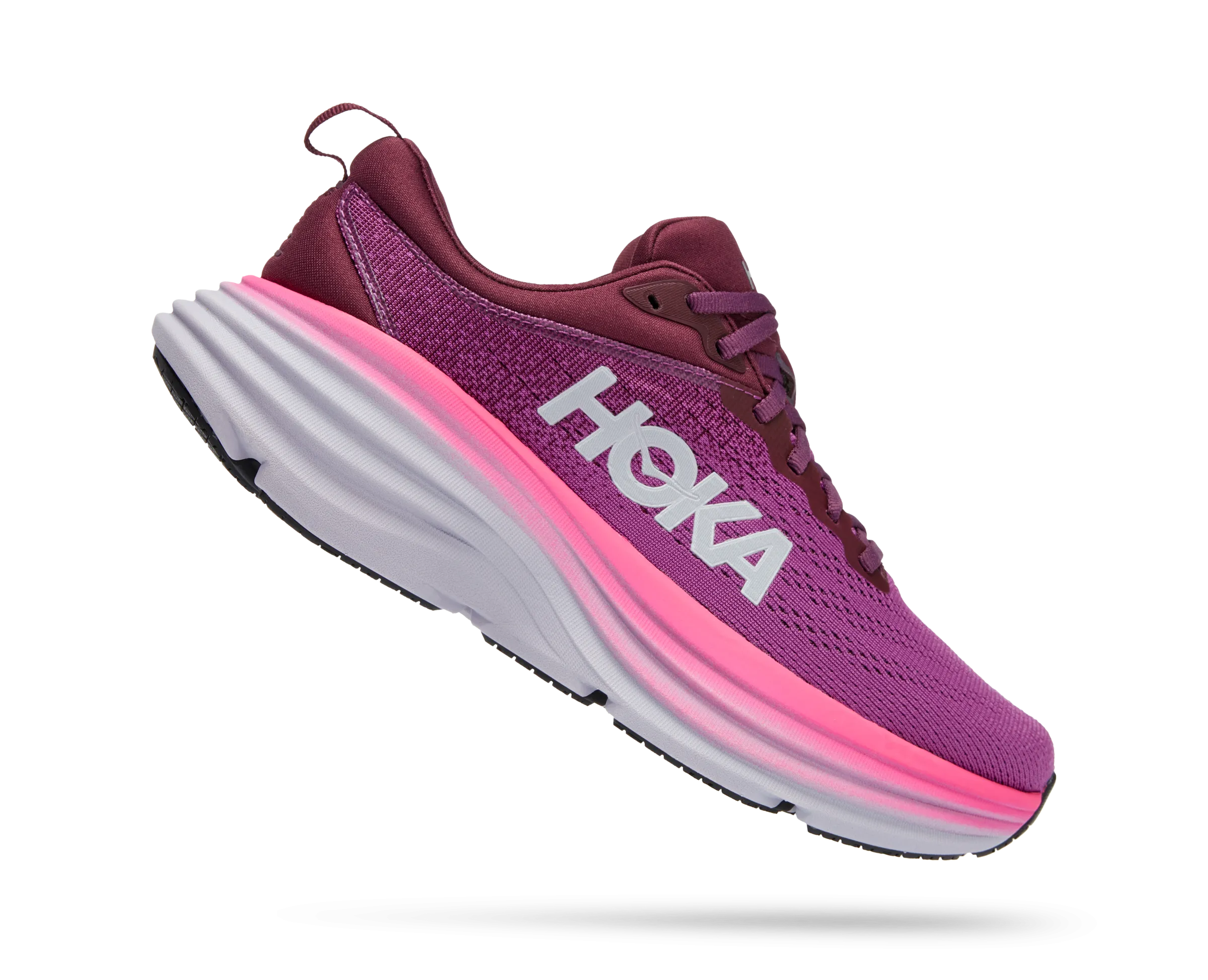 Women's Hoka Bondi 8 Color: Beautyberry / Grape Wine