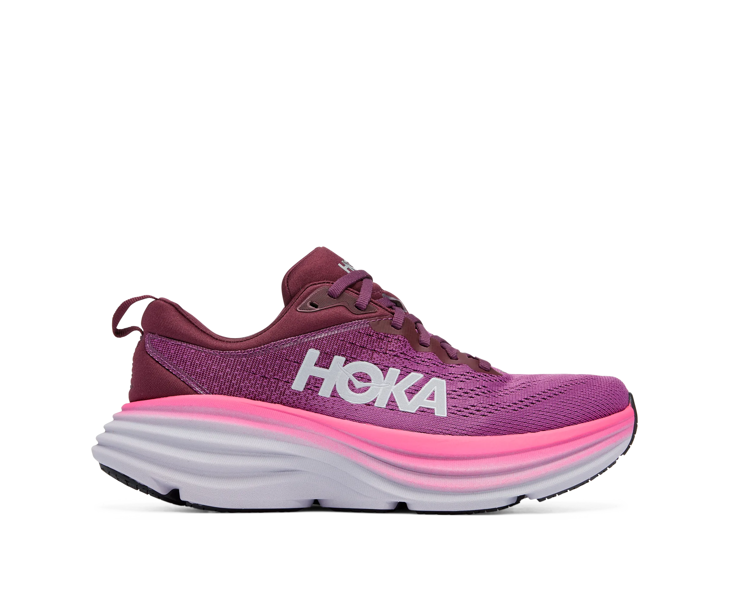 Women's Hoka Bondi 8 Color: Beautyberry / Grape Wine