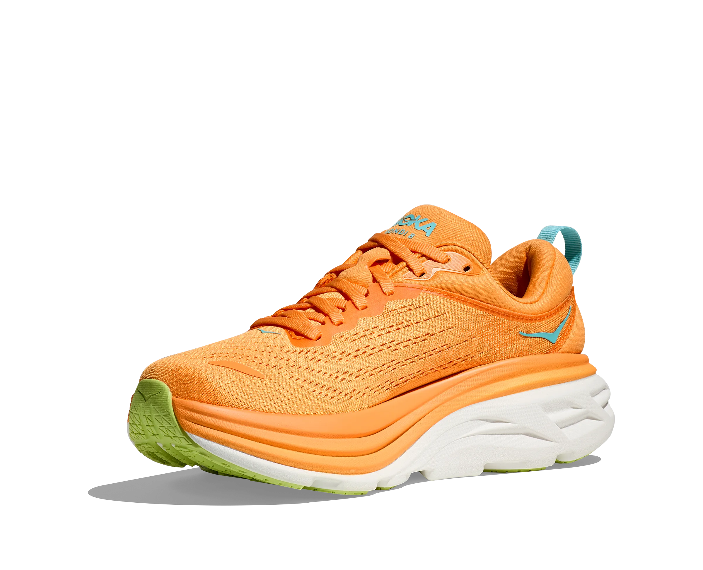 Women's Hoka Bondi 8 Color: Solar Flare / Lettuce