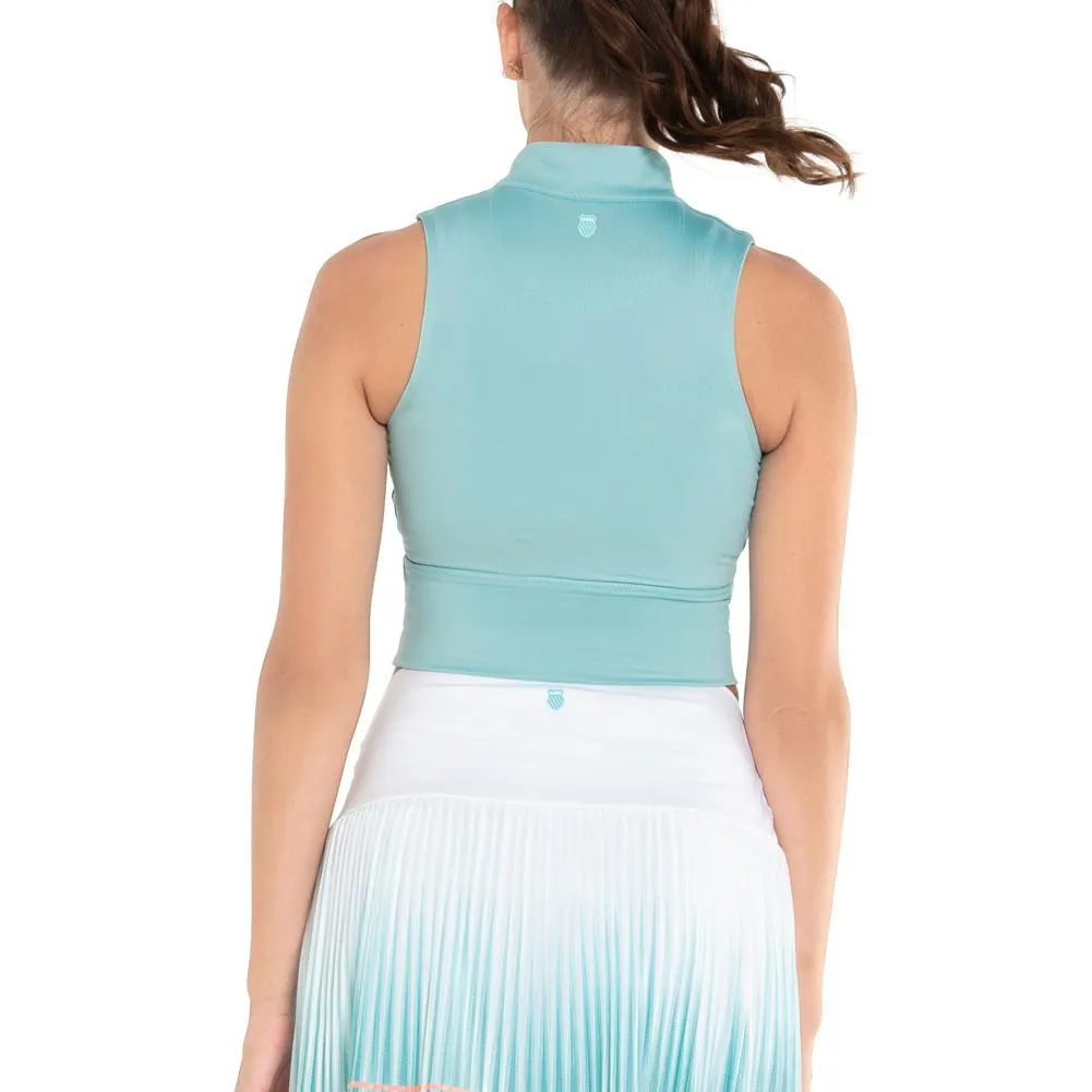 Women's Long Game Tennis Crop Tank  Nile