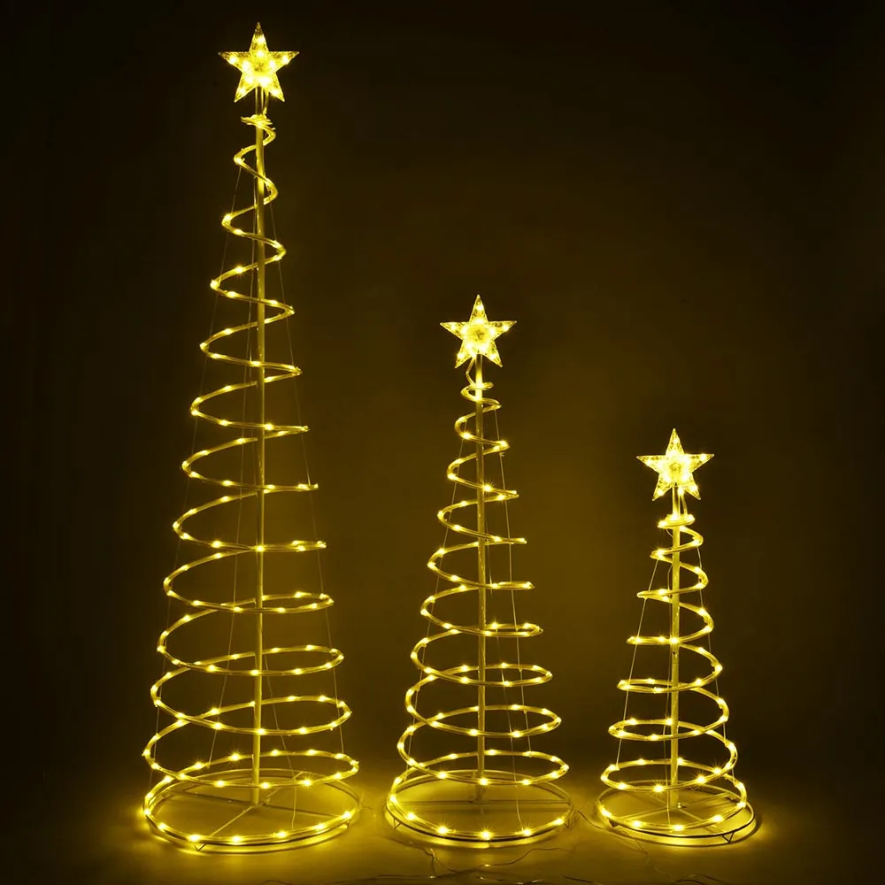 Yescom Lighted Spiral Christmas Trees 6' 4' 3' Cable Powered